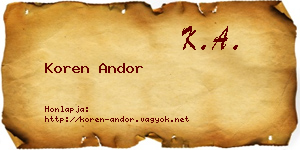 Koren Andor névjegykártya