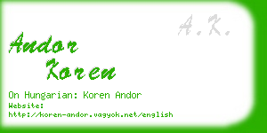 andor koren business card